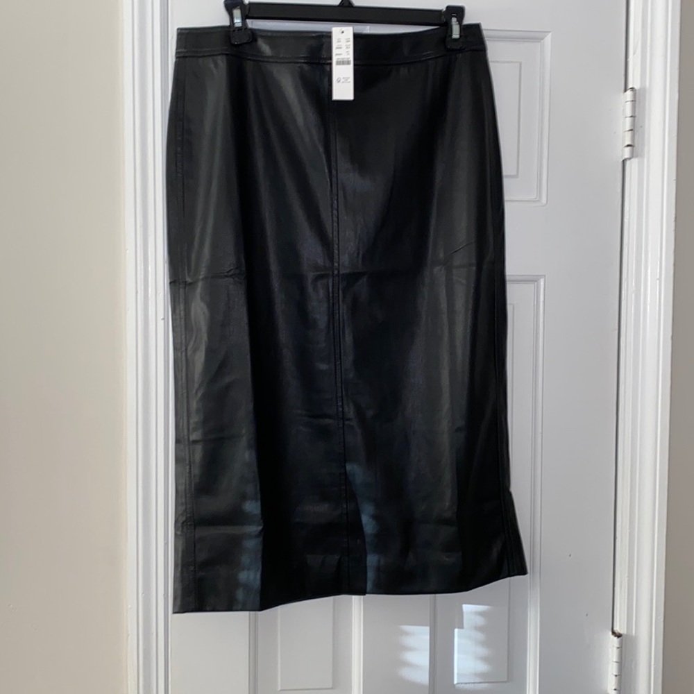 J. Crew faux leather pencil midi-skirt
